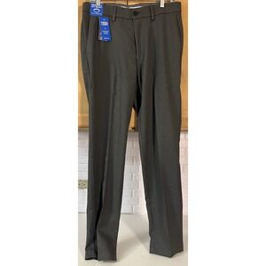 Haggar Cool Right Dress Pants Mens 32x32 Dark Grey New Slim Fit Performance Flex
